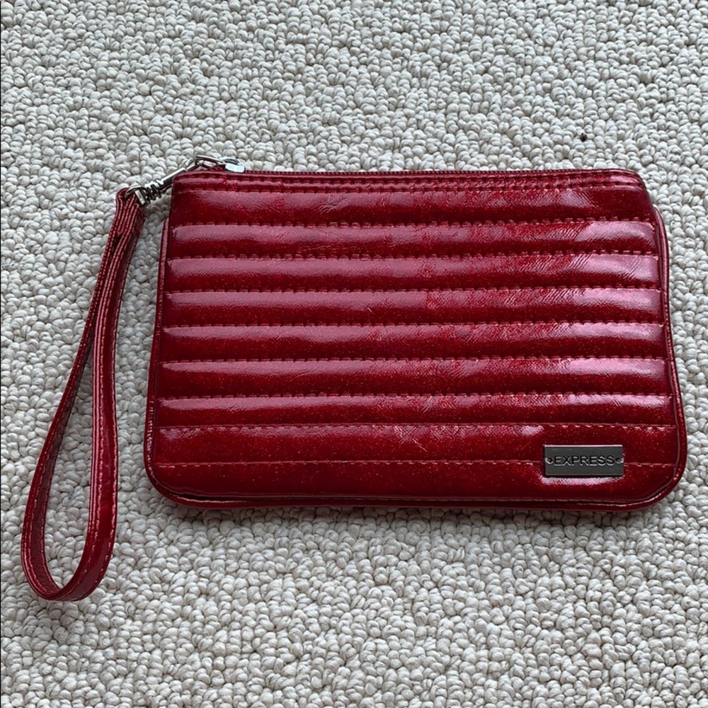 Express Red Sparkly Wristlet